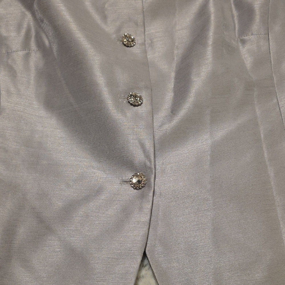 Le Suit Metallic Gray Women's Skirt Set - Picture 4 of 15